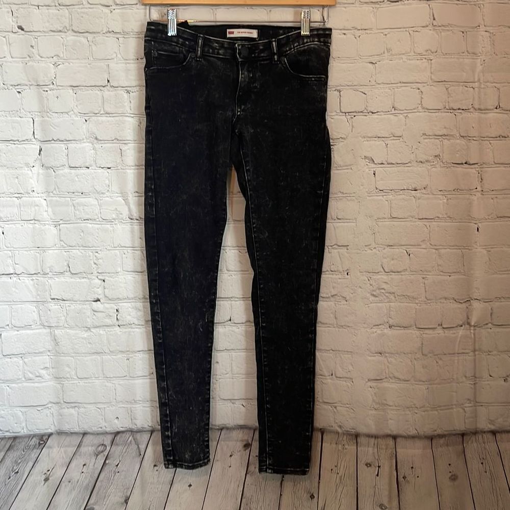 Levi's 710 Super Skinny Stone‎ Washed Black Boys Jeans size 16 reg adjustable